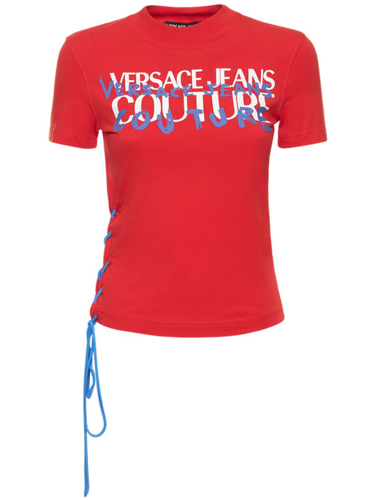 Printed stretch cotton t-shirt - Versace Jeans Couture - Women