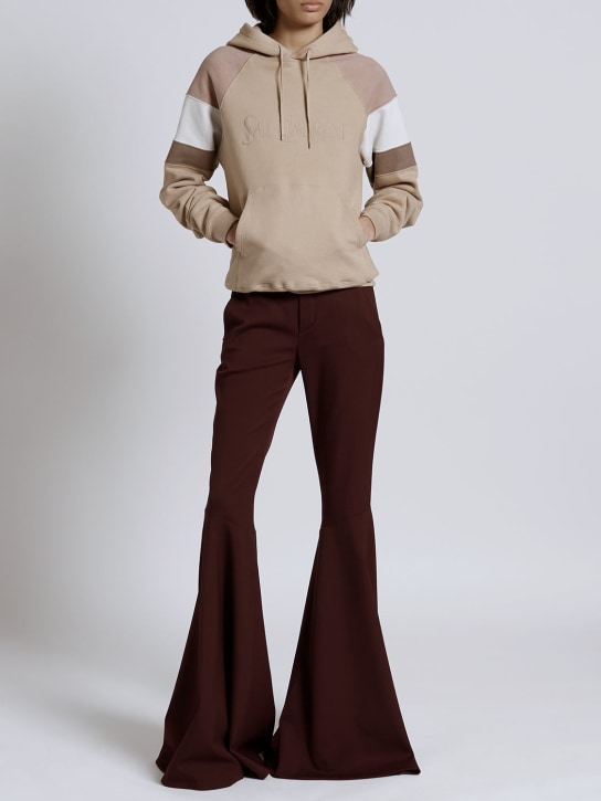 Saint Laurent: Reglan cotton hoodie - Ten rengi - women_1 | Luisa Via Roma
