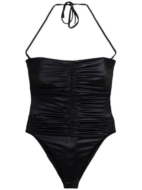 Saint Laurent: Jersey one piece swimsuit - Black - women_0 | Luisa Via Roma