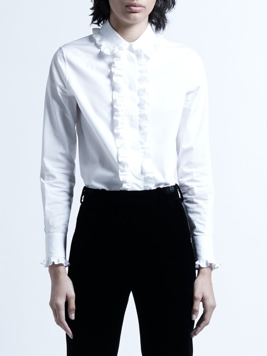 Saint Laurent: Cotton shirt - White - women_1 | Luisa Via Roma