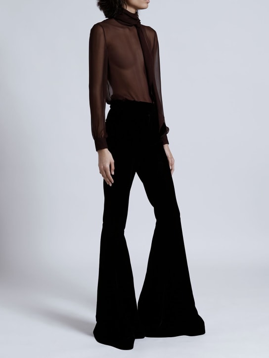 Saint Laurent: Silk shirt - Dark Brown - women_1 | Luisa Via Roma