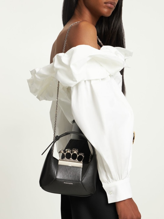 Alexander McQueen: Mini Jewelled レザーバッグ - ブラック - women_1 | Luisa Via Roma