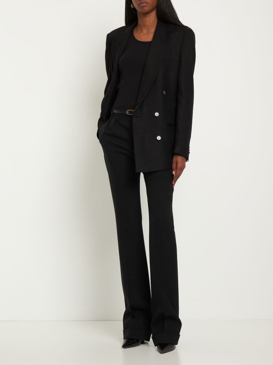 Stella McCartney: Oversize viscose crepe jacket - Black - women_1 | Luisa Via Roma