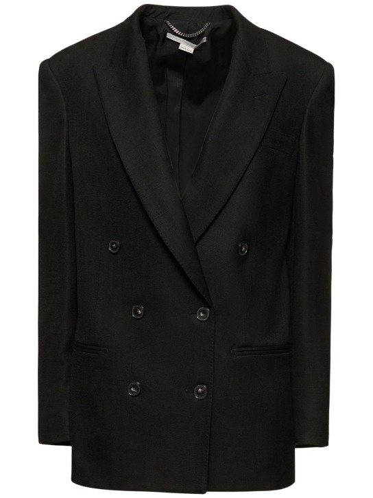 Stella McCartney: Oversize viscose crepe jacket - Black - women_0 | Luisa Via Roma