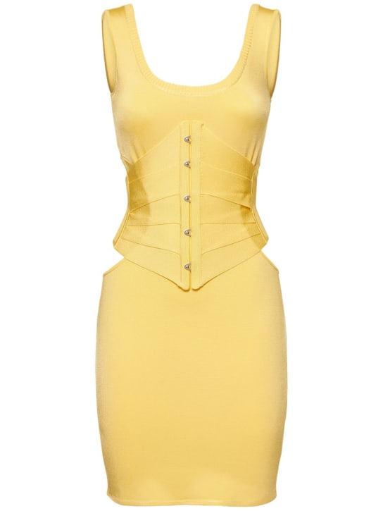 Roberto Cavalli: Jersey corset mini dress - women_0 | Luisa Via Roma