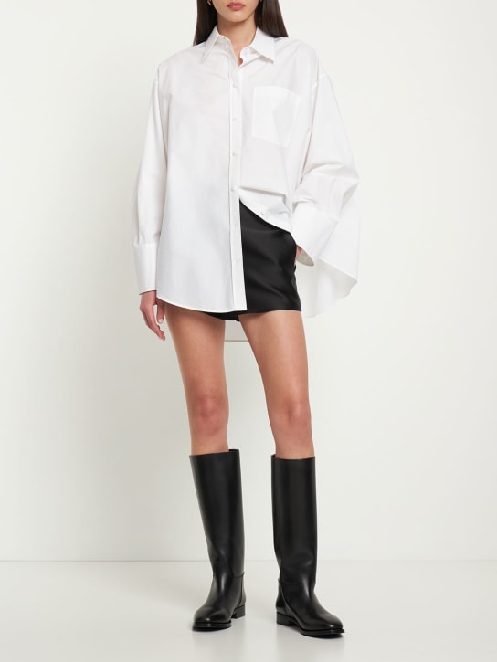 Valentino: Cotton poplin oversized shirt - Optic White - women_1 | Luisa Via Roma