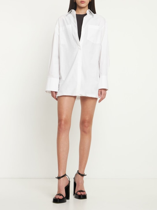 Cotton poplin oversized mini dress - Thumbnail 2