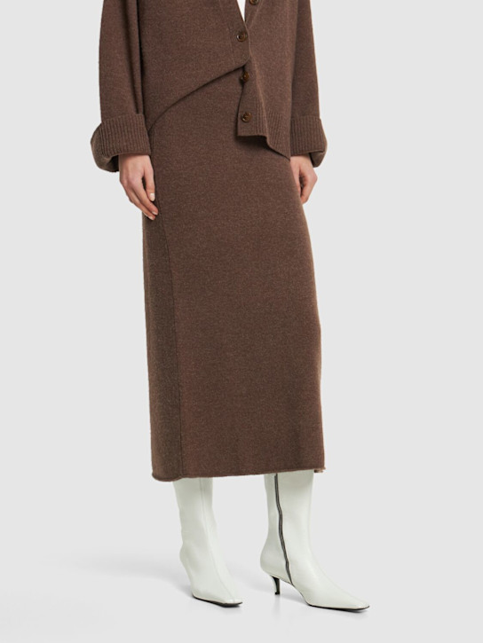 Jil Sander: レザーアンクルブーツ 50mm - ホワイト - women_1 | Luisa Via Roma