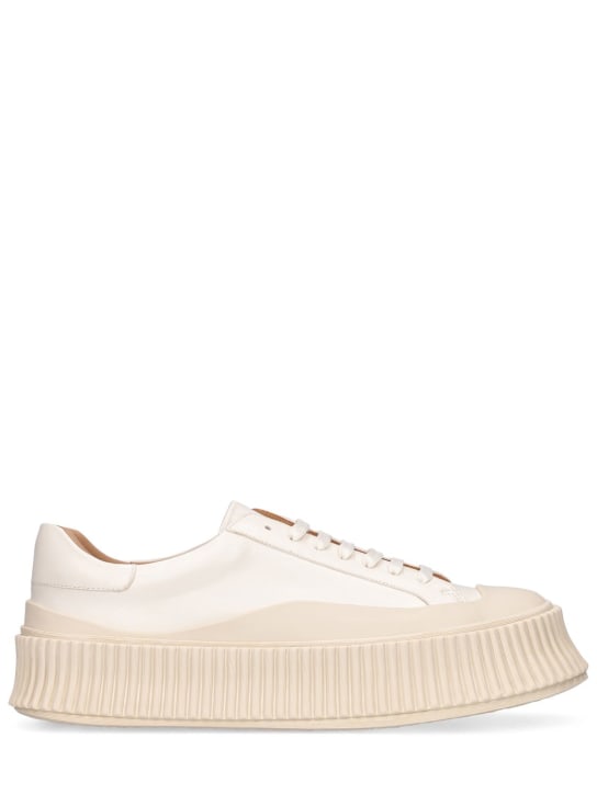 Jil Sander: 40毫米硫化皮革运动鞋 - 白色 - women_0 | Luisa Via Roma