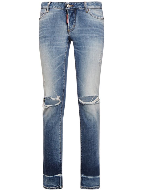 Dsquared2: Jennifer destroyed low rise skinny jeans - women_0 | Luisa Via Roma