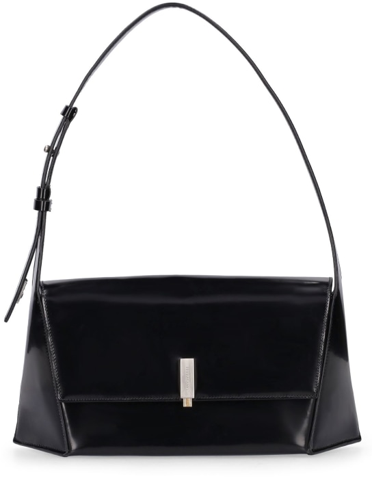 Ferragamo: Prisma leather shoulder bag - Black - women_0 | Luisa Via Roma