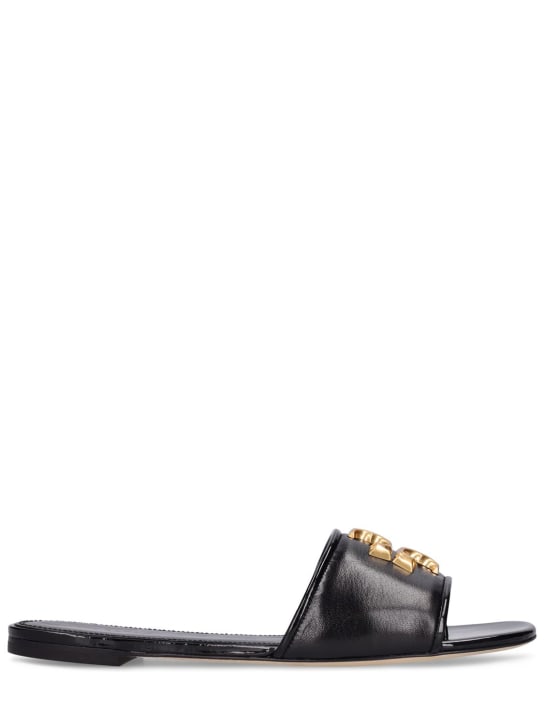 Tory Burch: 10mm Eleanor leather slide sandals - Black - women_0 | Luisa Via Roma