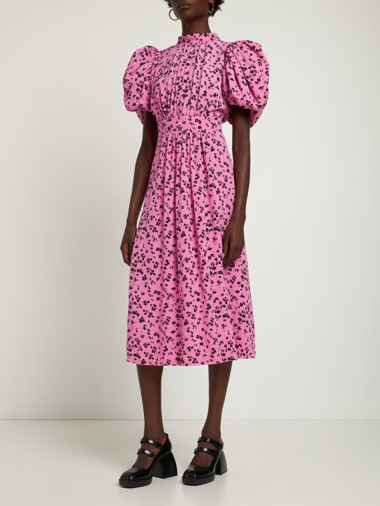 Rotate: Noon印花粘胶纤维迷笛连衣裙 - 桃红色/黑色 - women_1 | Luisa Via Roma