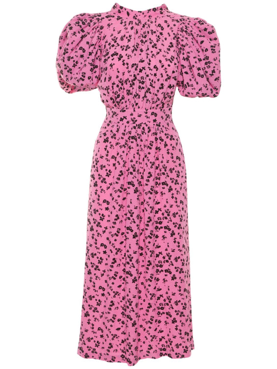 Rotate: Noon印花粘胶纤维迷笛连衣裙 - 桃红色/黑色 - women_0 | Luisa Via Roma