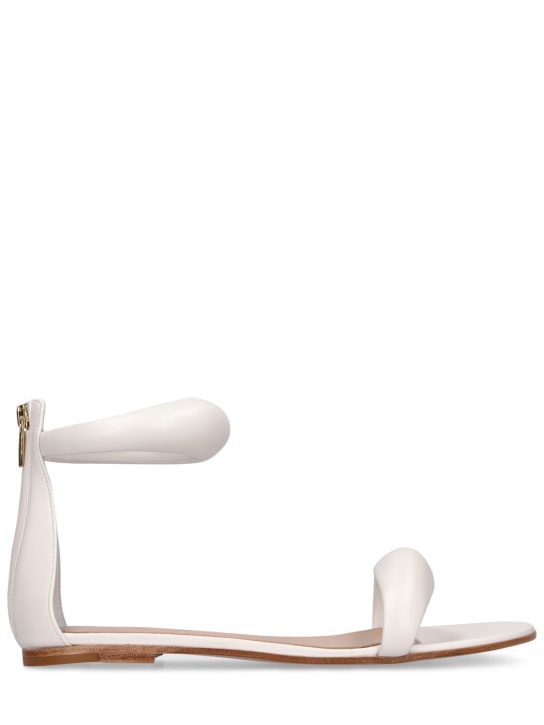 Gianvito Rossi: 10mm hohe, gepolsterte Leder-Sandalen „Bijoux“ - Weiß - women_0 | Luisa Via Roma