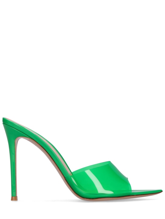 Gianvito Rossi: 105毫米Elle PVC穆勒鞋 - 绿色 - women_0 | Luisa Via Roma
