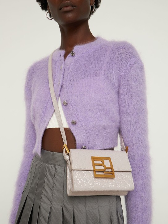 BY FAR: Fran Circolar croc embossed leather bag - Lilac - women_1 | Luisa Via Roma