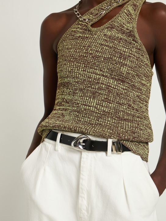 BY FAR: Moore semi patent leather belt - women_1 | Luisa Via Roma