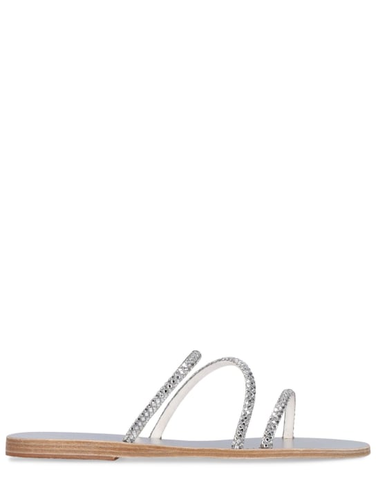 Flat sandals with online crystals