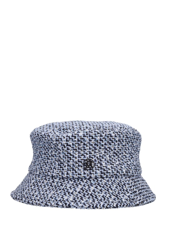 Maison Michel: Gorro pescador de tweed - Shiny Blue - women_0 | Luisa Via Roma