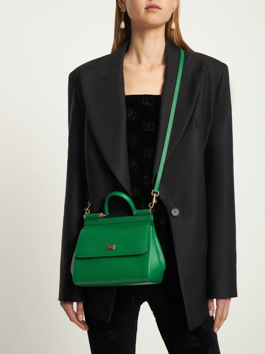 Dolce&Gabbana: Small Sicily leather top handle bag - women_1 | Luisa Via Roma