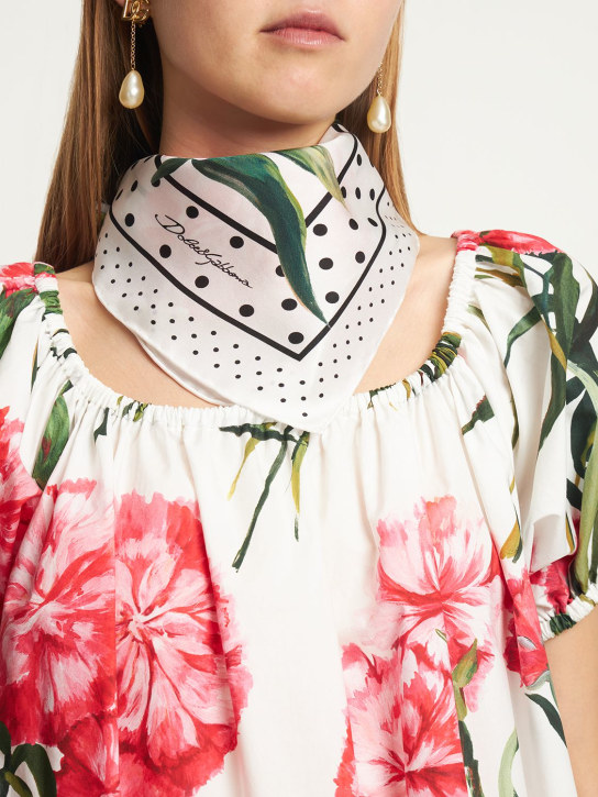 Dolce&Gabbana: Garofani silk scarf - women_1 | Luisa Via Roma
