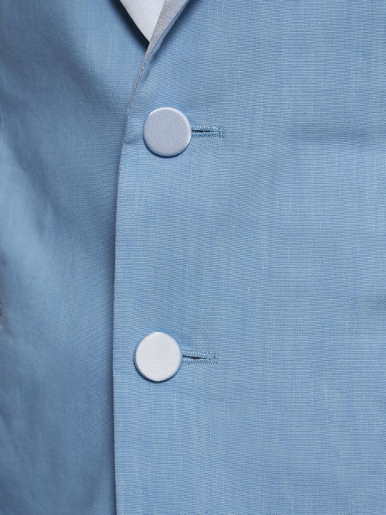 Dries Van Noten: Kayne linen blend tuxedo suit - Light Blue - men_1 | Luisa Via Roma