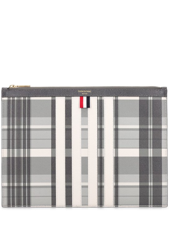 Thom Browne: Medium document holder w/4 bar stripes - men_0 | Luisa Via Roma