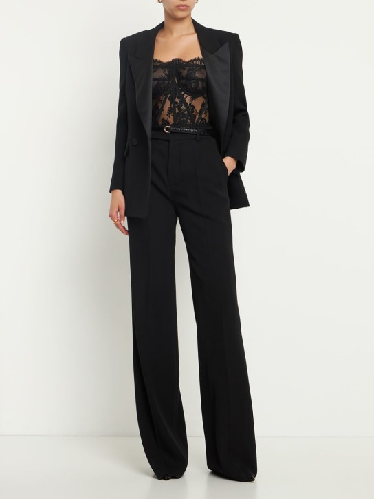 Dolce&Gabbana: 레이스 코르셋 탑 - 블랙 - women_1 | Luisa Via Roma