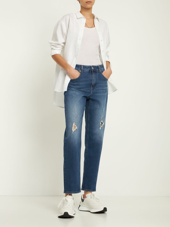 Dolce&Gabbana: Jeans boyfriend fit in denim distressed - Denim - women_1 | Luisa Via Roma
