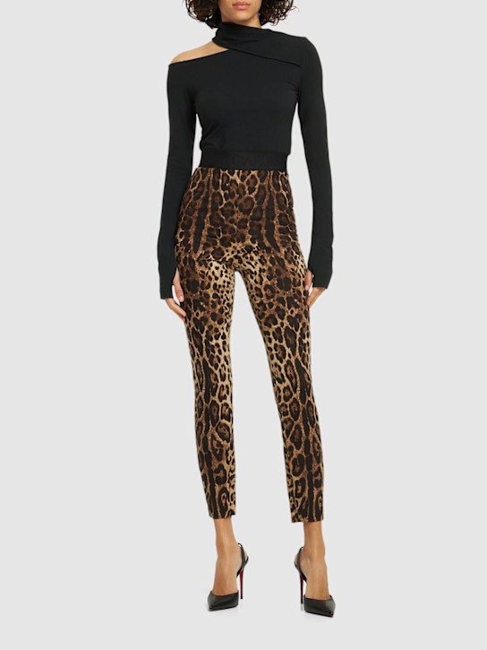 Dolce&Gabbana: Leggings in jersey leopard - Multicolore - women_1 | Luisa Via Roma