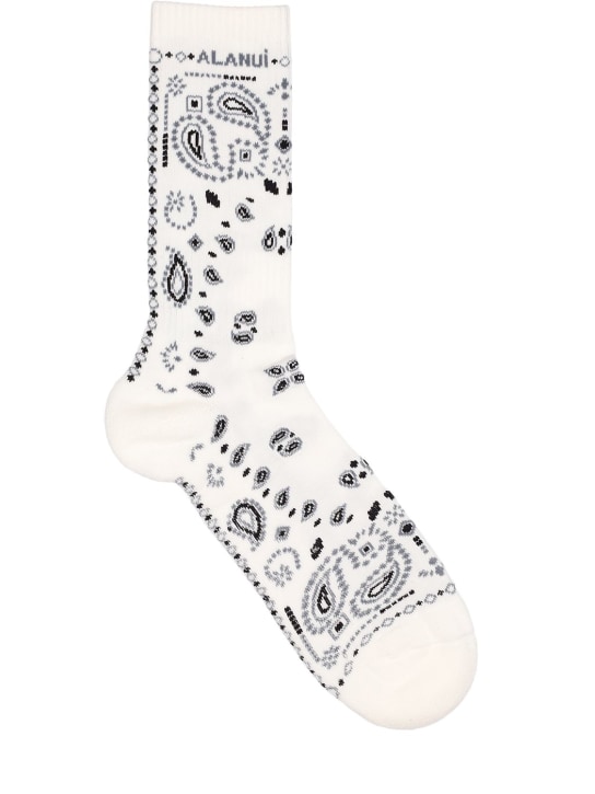 Alanui: Bandana print cotton blend socks - men_0 | Luisa Via Roma