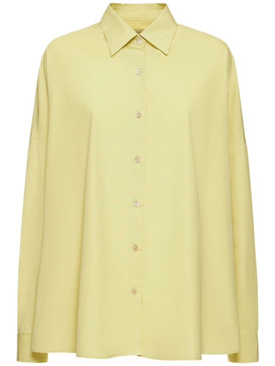 Dries Van Noten: Cotton poplin oversized shirt - Yellow - women_0 | Luisa Via Roma
