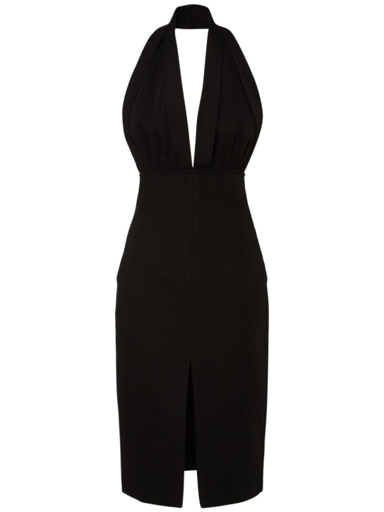 Bottega Veneta: コットンキャンバスドレス - ブラック - women_0 | Luisa Via Roma