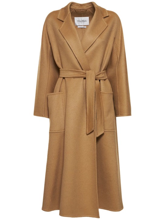 Max Mara: Ludmilla belted cashmere long coat - Malto - women_0 | Luisa Via Roma