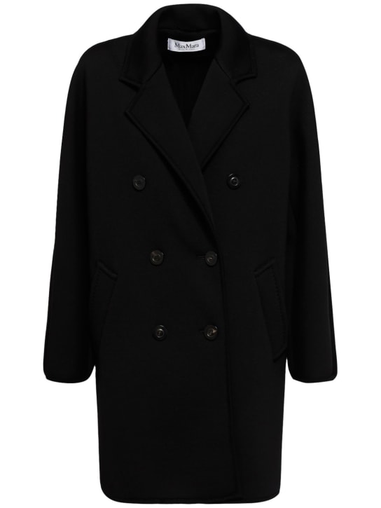 Max Mara: Pedone wool jersey short coat - women_0 | Luisa Via Roma