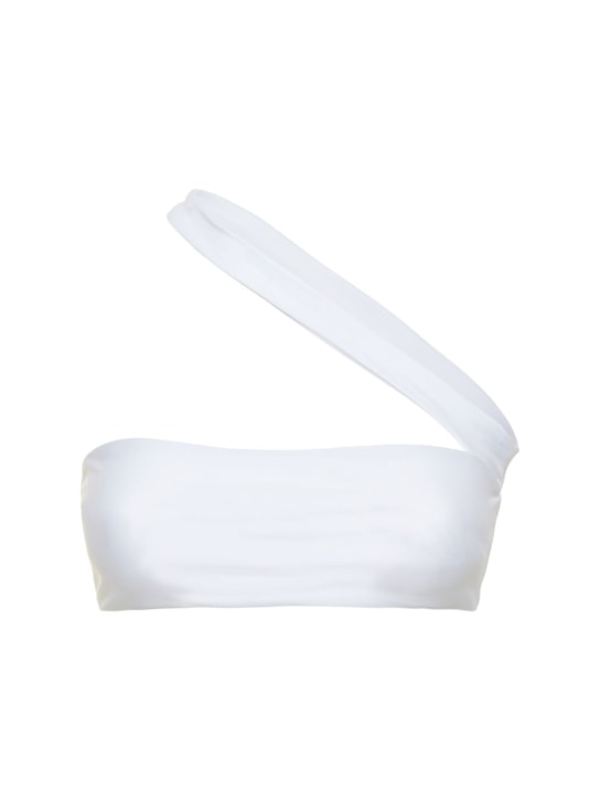 Jade Swim: Halo one shoulder bikini top - White - women_0 | Luisa Via Roma