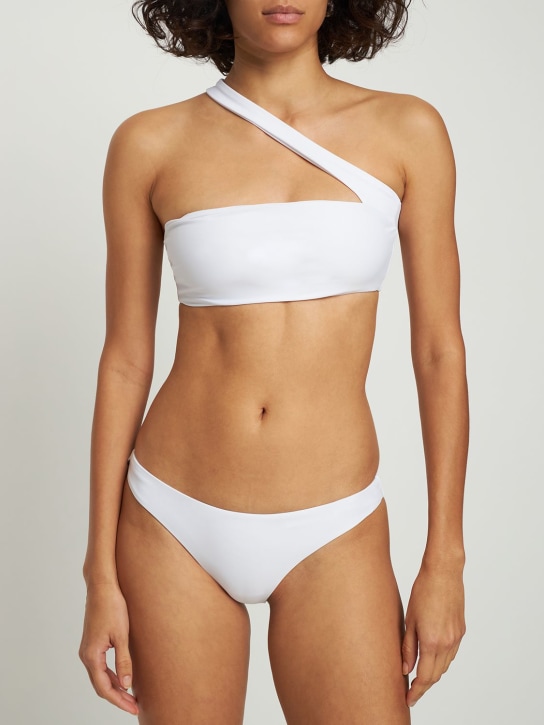 Jade Swim: Halo one shoulder bikini top - White - women_1 | Luisa Via Roma