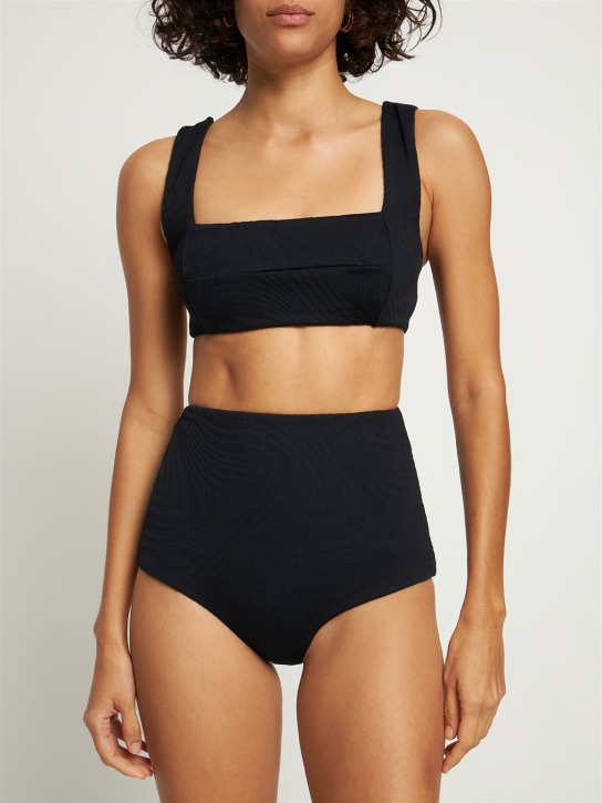 Fella Swim: Franco bikini top - Black - women_1 | Luisa Via Roma