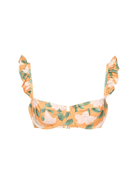 Agua By Agua Bendita: Top bikini Kiwi stampato - Arancione/Multi - women_0 | Luisa Via Roma