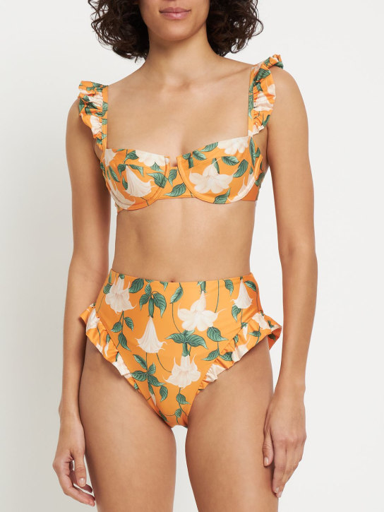 Agua By Agua Bendita: Jupiter printed bikini bottoms - Orange/Multi - women_1 | Luisa Via Roma