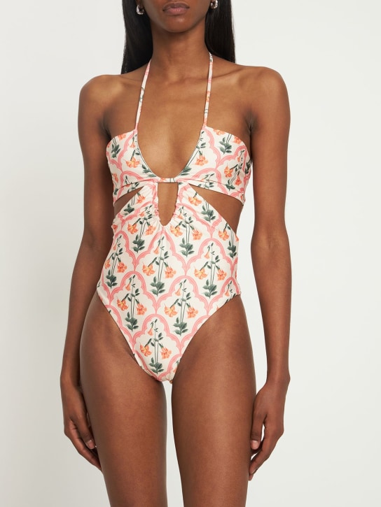 Agua By Agua Bendita: Bañador entero bordado - Blanco/Rojo - women_1 | Luisa Via Roma