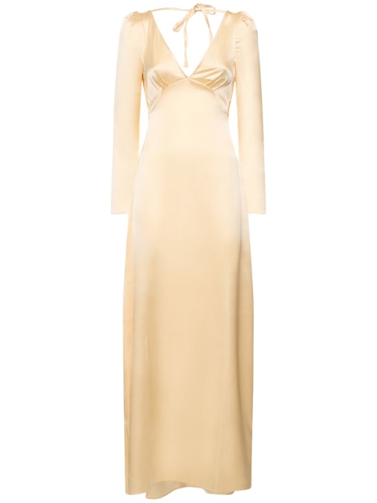 Weworewhat: Open back midi dress - Beige - women_0 | Luisa Via Roma