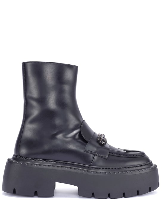 Jimmy Choo: 40mm Bryer leather ankle boots - Siyah - women_0 | Luisa Via Roma