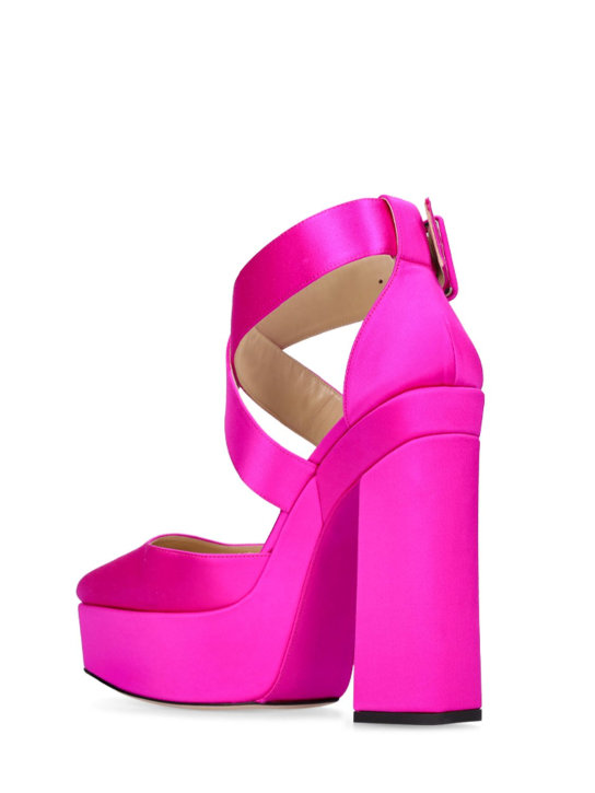Jimmy Choo: 140mm Gian satin pumps - Fuchsia - women_3 | Luisa Via Roma