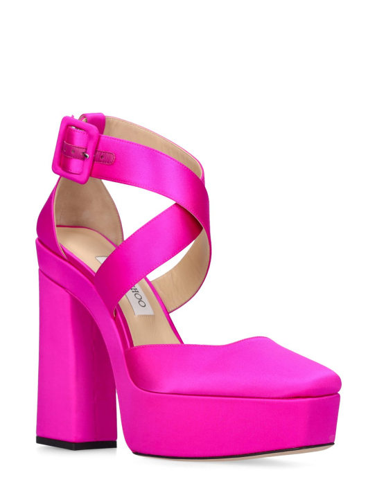 Jimmy Choo: 140mm Gian satin pumps - Fuchsia - women_2 | Luisa Via Roma