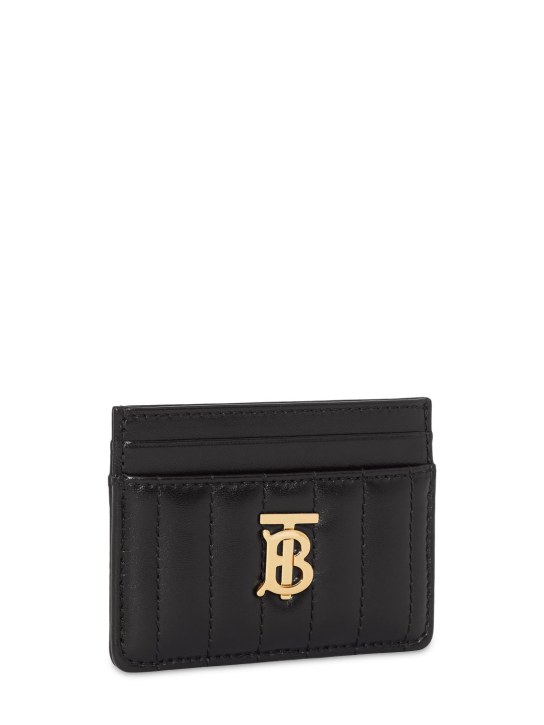 Burberry: Lola quilted leather card holder - Black/Light G - women_1 | Luisa Via Roma