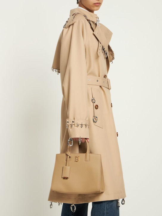 Burberry: Mini Frances grained leather tote bag - Oat Beige - women_1 | Luisa Via Roma