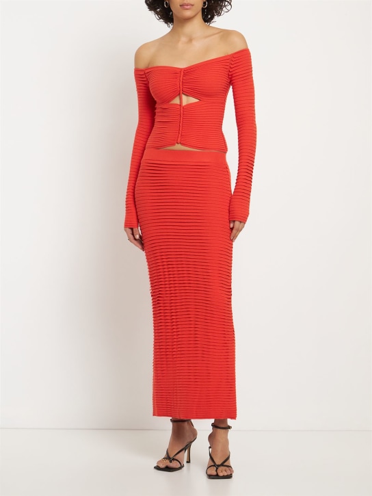 ALTUZARRA: Adan cutout viscose blend top - Red - women_1 | Luisa Via Roma