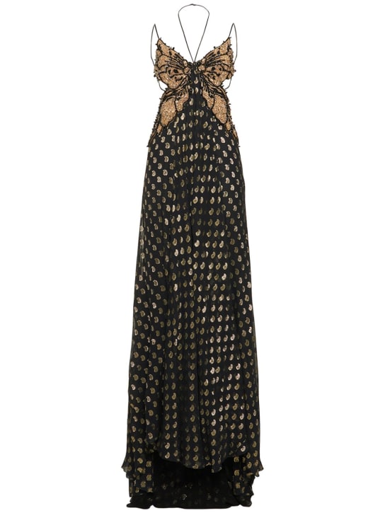 Etro: Langes Kleid mit Fil-Coupé-Stickerei - Bunt - women_0 | Luisa Via Roma